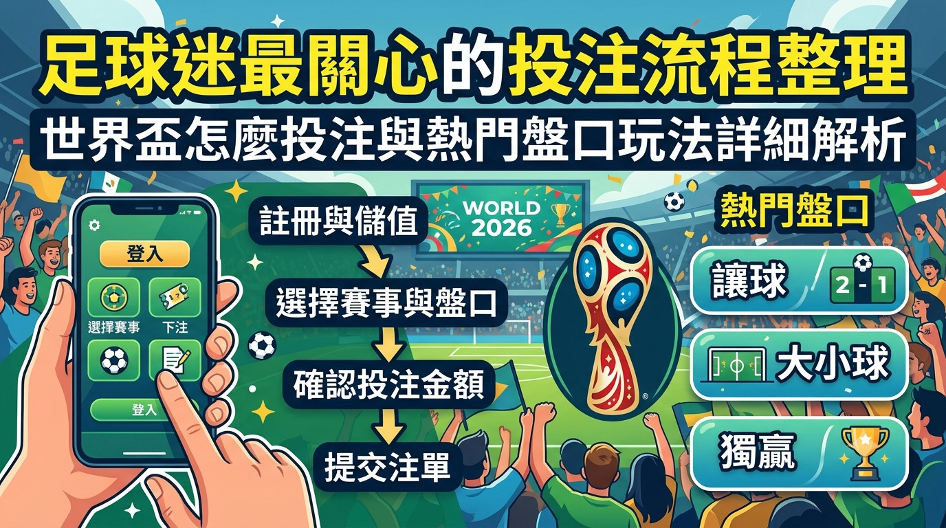 足球迷最關心的投注流程整理：世界盃怎麼投注與熱門盤口玩法詳細解析